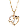 Hollow Heart Shape Dolphin Pendant