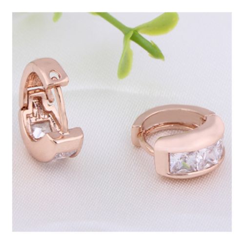 Diamanted AAA Zircon 18K Gold Galvanized Ear Studs