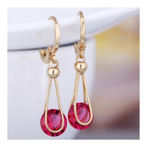 Lifelong Love AAA Zircon Earrings    gold plated red zircon