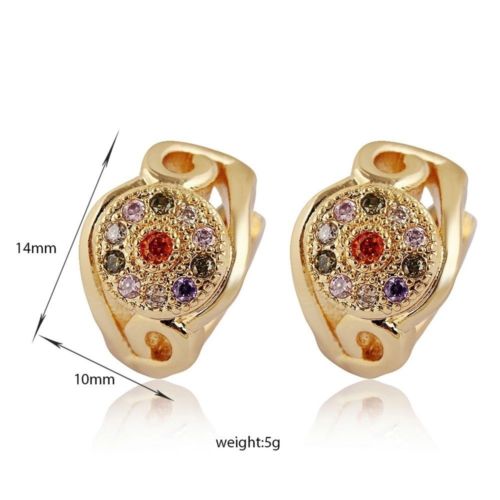 18K Gold Galvanized Zircon Earrings