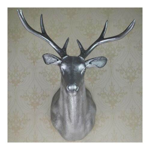 Large Size Plastic Deer Head Wall Hanging Decoration silver