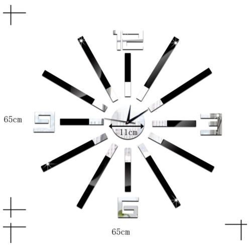 Creative Home Decoration Silent DIY Mirror Wall Clock