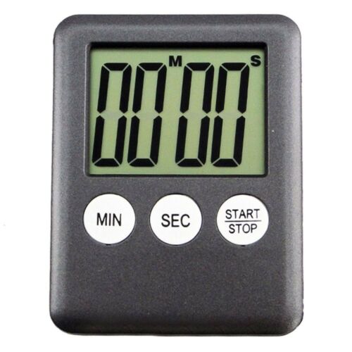 LCD Digital Kitchen Timer Count Down Up Magnetic Adsorption    Black