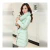 Winter Slim Down Coat Woman Fur Collar Middle Long   mint green S - Mega Save Wholesale & Retail - 1