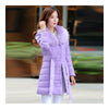 Winter Slim Down Coat Woman Fur Collar Middle Long   violet   S - Mega Save Wholesale & Retail - 2