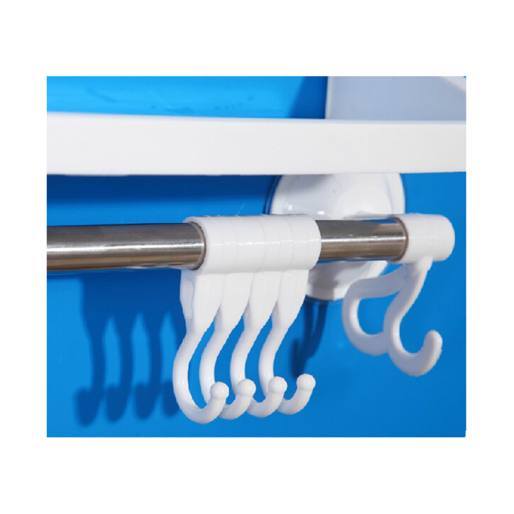 Multi Suction Cup Shelf With Hooks Organizer Storage Kitchen Holder Bath Caddy   green - Mega Save Wholesale & Retail - 2