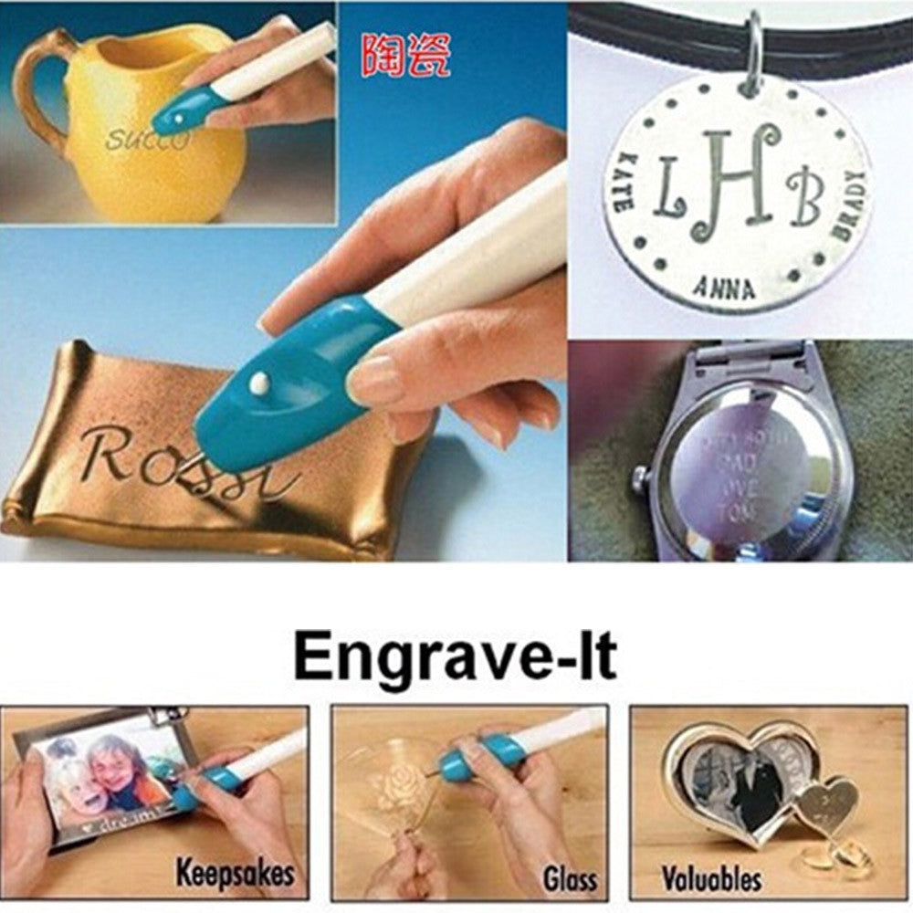 Mini DIY Electric Engraving Pen Etching Jewellery Glass Wood Metal Plastic with Cordless Battery - Mega Save Wholesale & Retail - 2