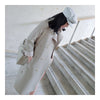 Double-breasted Woman Middle Long Solid Color Wind Coat   beige   S - Mega Save Wholesale & Retail - 2