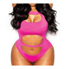 Hollow One-piece Swimwear Swimsuit Bikini Women  rose red  S - Mega Save Wholesale & Retail - 1