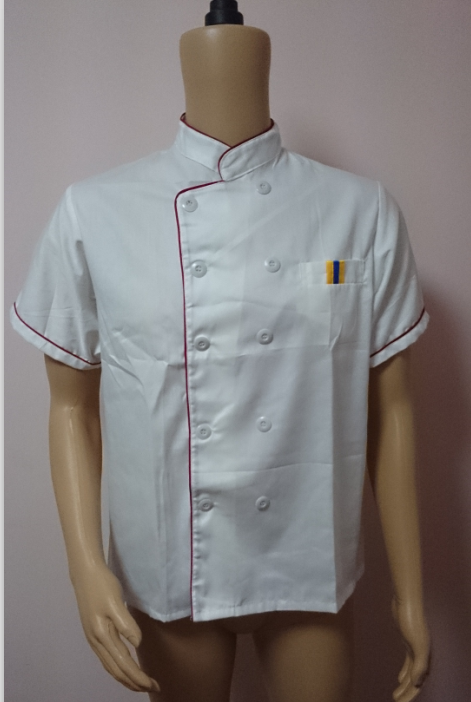 Kitchen Cooker Working Uniform Chef Waiter Waitress Coat Jacket Short Sleeve
