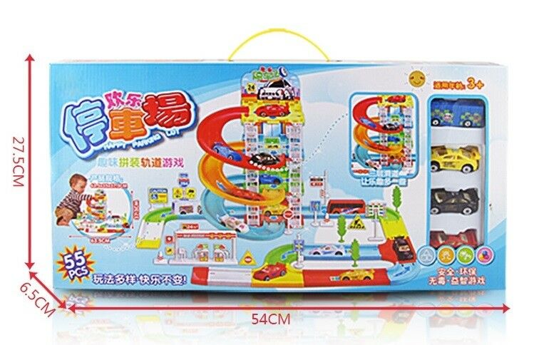 DIY children puzzle assembled three-track car simulation model toy car park suit