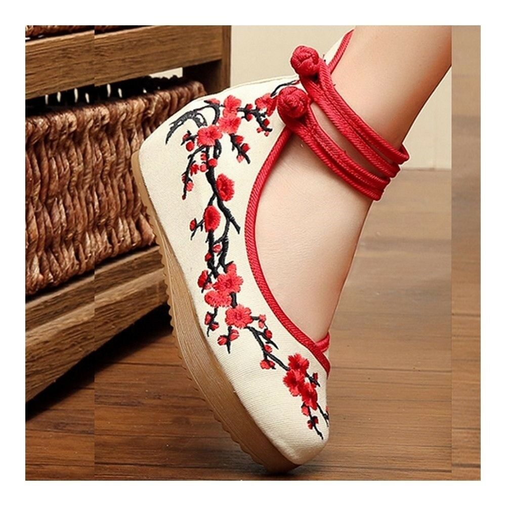 Old Beijing Cloth Shoes Plum Blossom Increased within   black