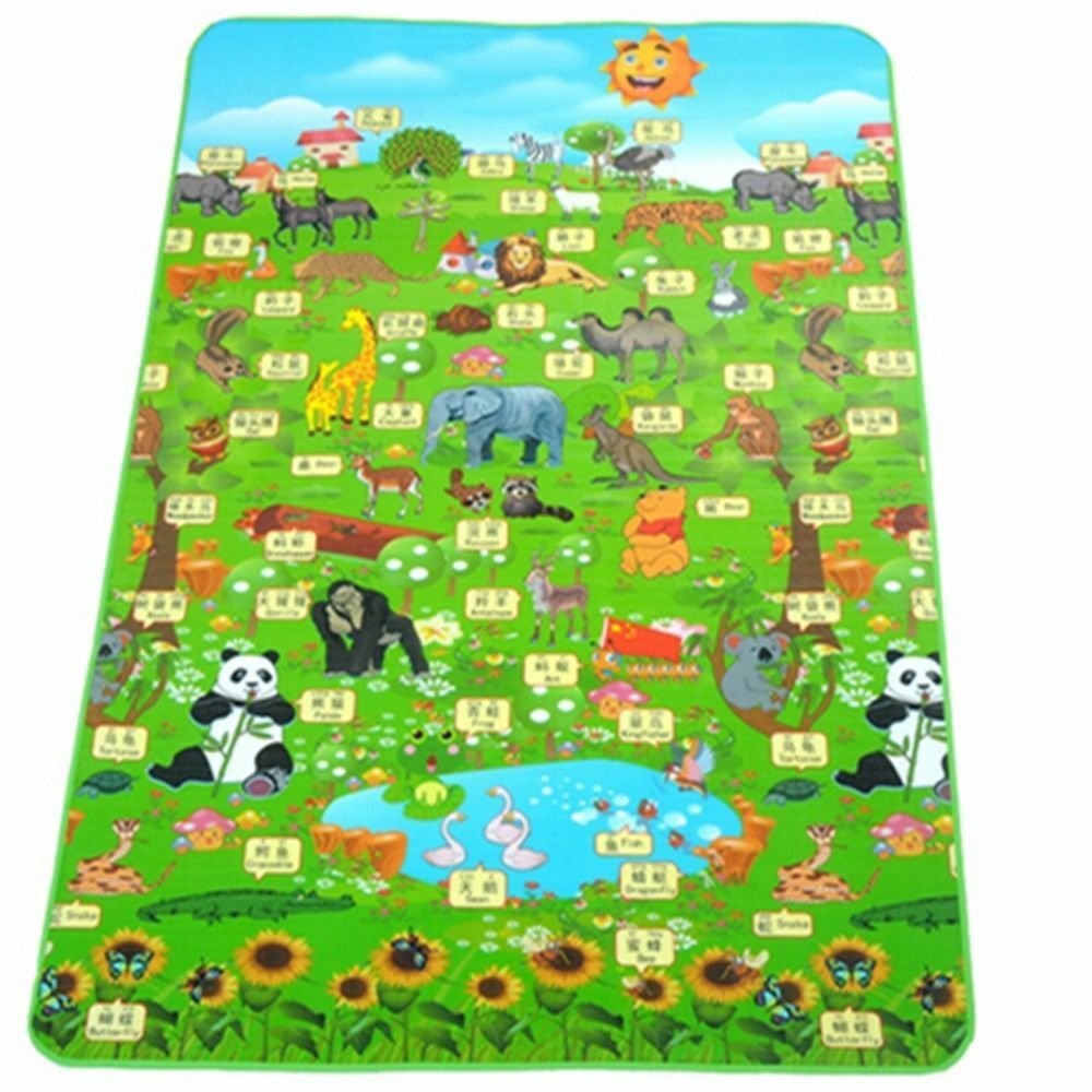 Kids Play Crawl Gym Picnic Mat Pad Rug Double SidedWa 1.5 x 1.8M