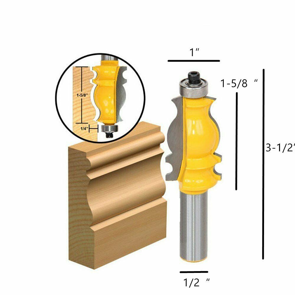 1/2" Shank Crown Molding Router Bit Ceiling Lace Tongue and Groove Slotting Tool
