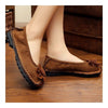 Suede Gommino Causal Women Thin Shoes  golden camel