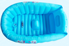 Portable Baby Kid Toddler Infant Bath Tub Inflatable Bathtub Travel Swimmer Blue