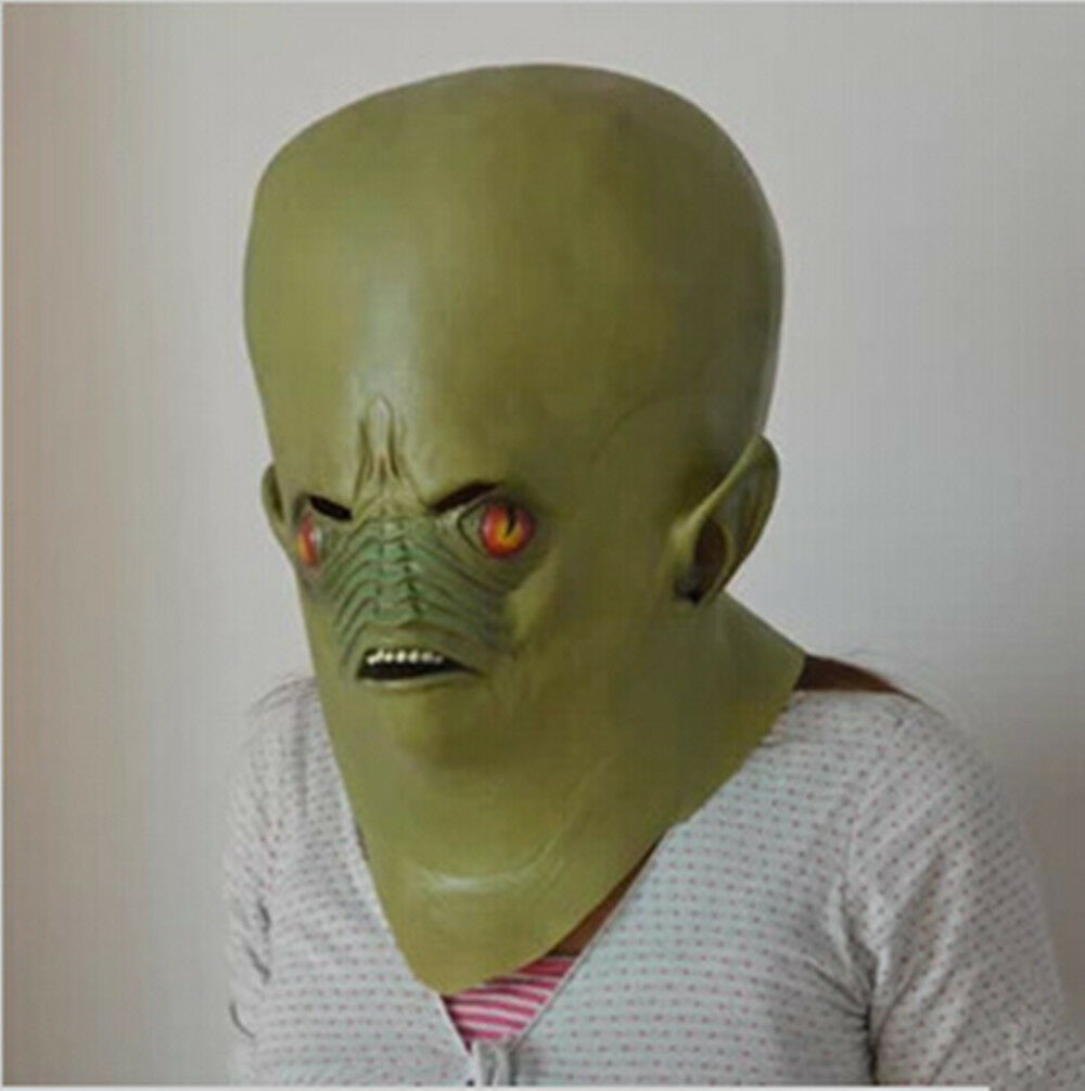 Alien people Head Mask Rubber Latex Animal Costume Full head Mask Halloween Cost