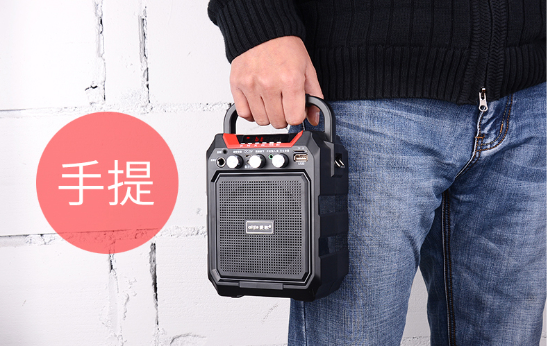 4" Rechargeable  Party Speaker System Karaoke Bluetooth USB/SD/FM/Record