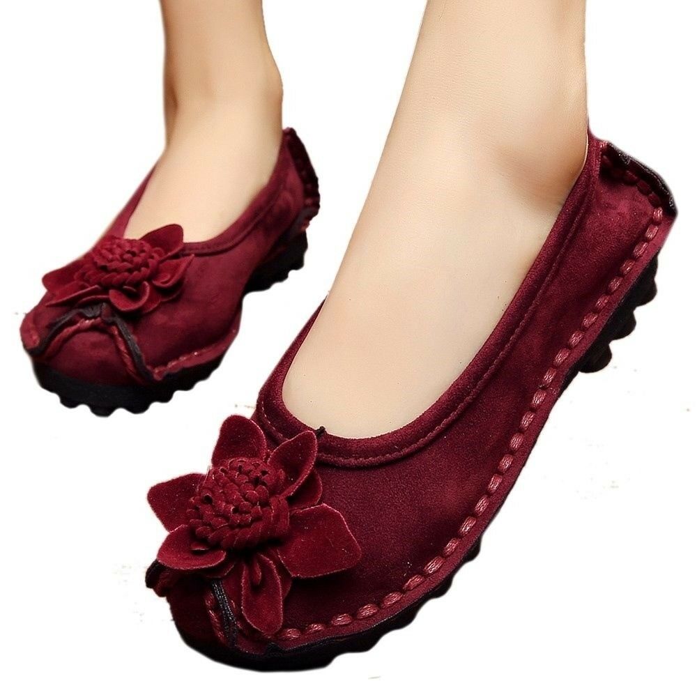 Suede Gommino Causal Women Thin Shoes  wine red