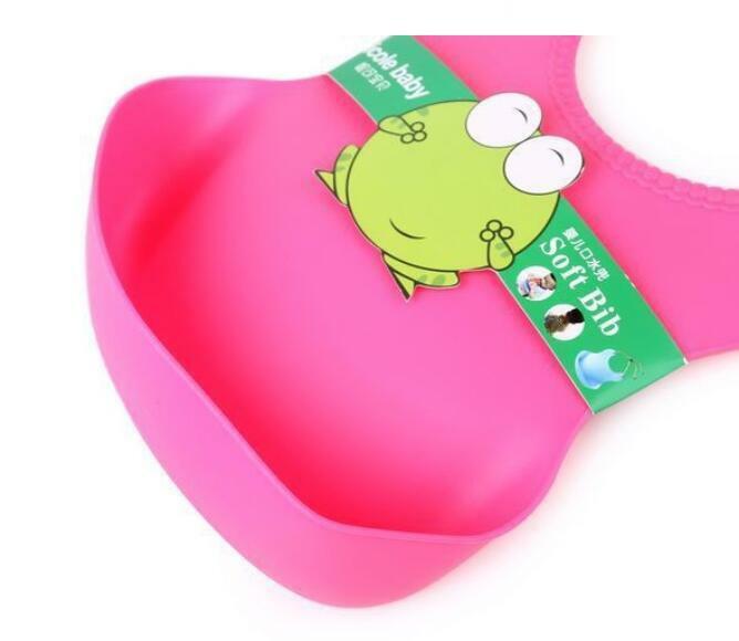 Waterproof Silcone Roll Up Baby Soft Bib  4pcs a lot Food Catcher Pocket