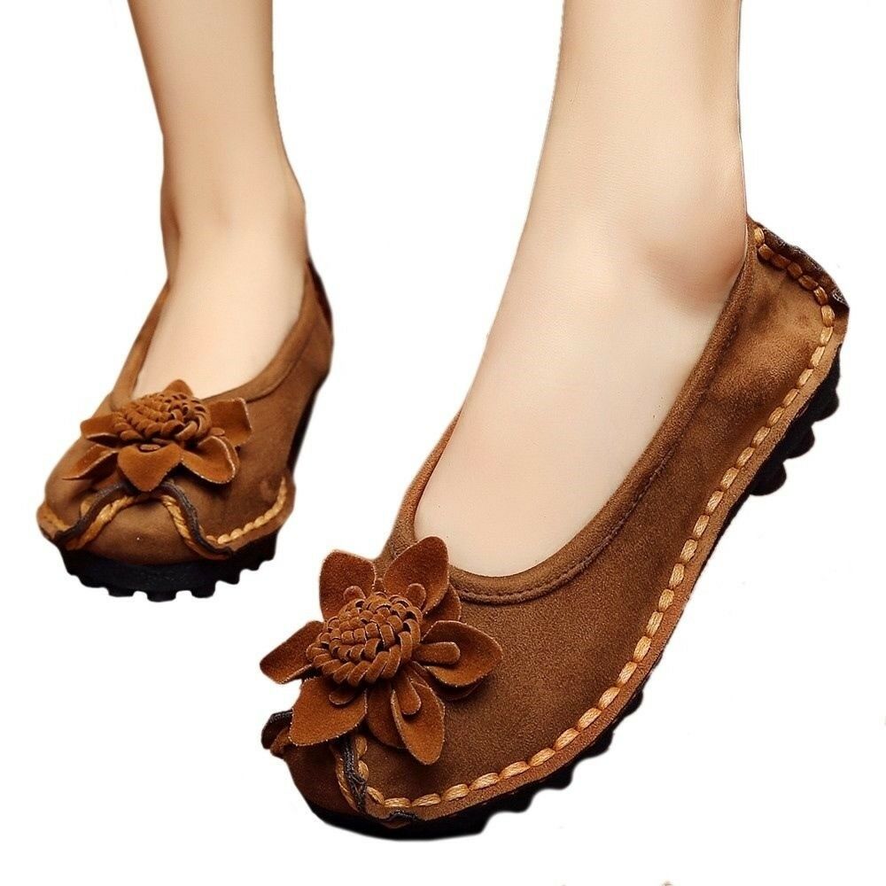 Suede Gommino Causal Women Thin Shoes  golden camel