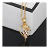 Flower Pendant 18K Gold Platinum Galvanization Austrian Zircon   yellow