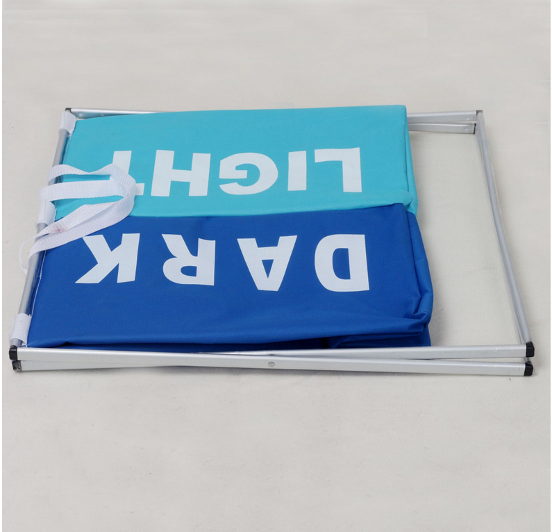 Large 2Compartments Durable Aluminium Rack Folding Laundry Basket Storage Hamper