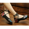 Vintage Chinese Embroidered Floral Shoes Women Ballerina Mary Jane Flat Ballet C