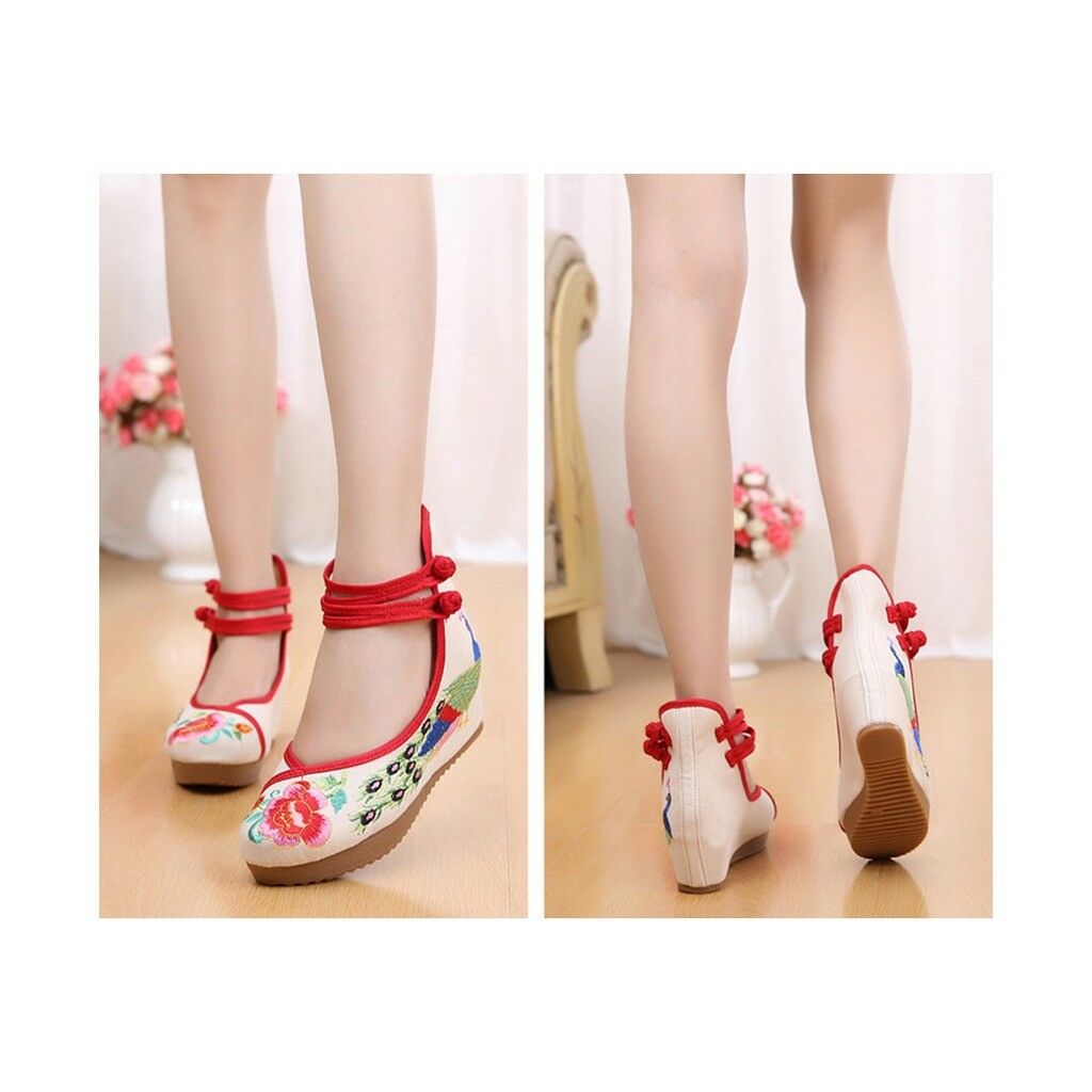 Old Beijing Cloth Shoes Embroidered Shoes High Heeled Shoes Woman National Style