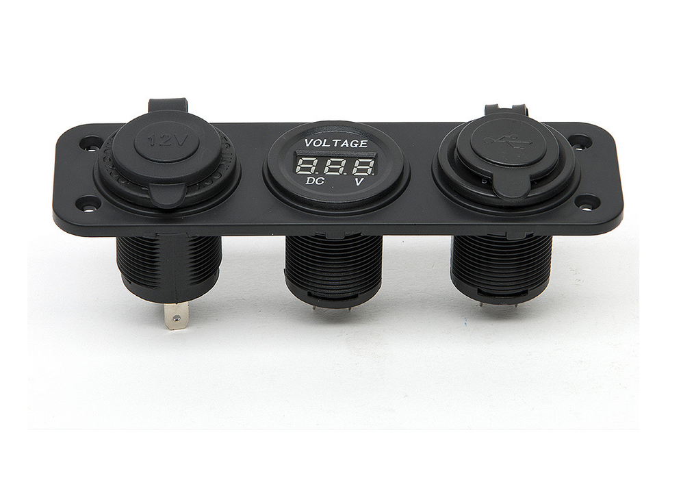 12V Cigarette Lighter Outlet Socket Panel 3 in 1