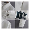 Lapel 3 Cats Long Sleeve All-match Pullover Shirt