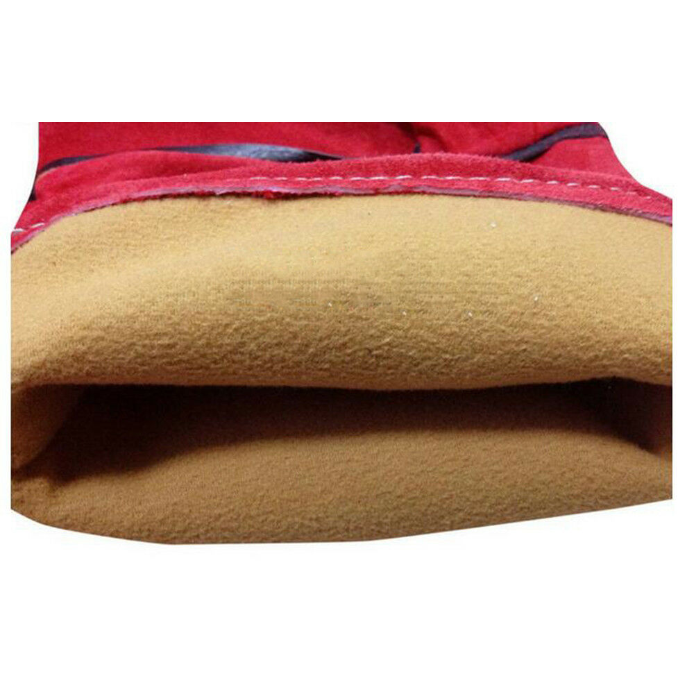 1 pair Long Mig Welding WELDERS Work Cowhide Leather Gloves 35cm Full Red
