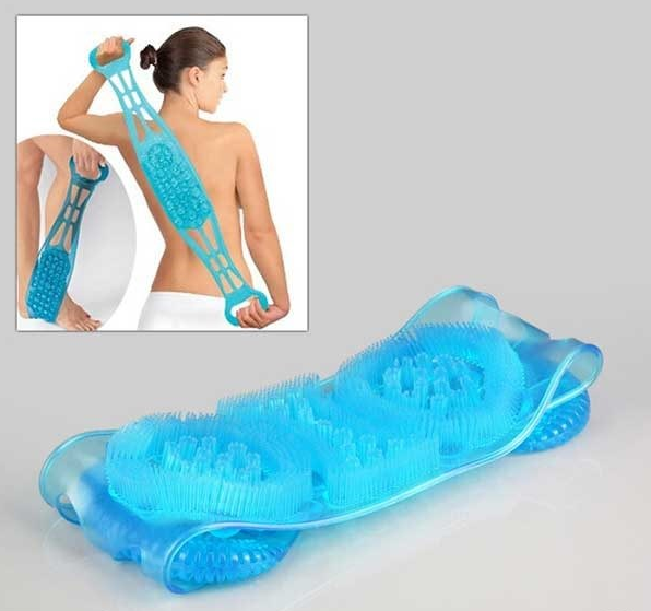 Dual Sided Back Scrubber Silica Gel Body Massage Brush Silicon Back Wash Bar