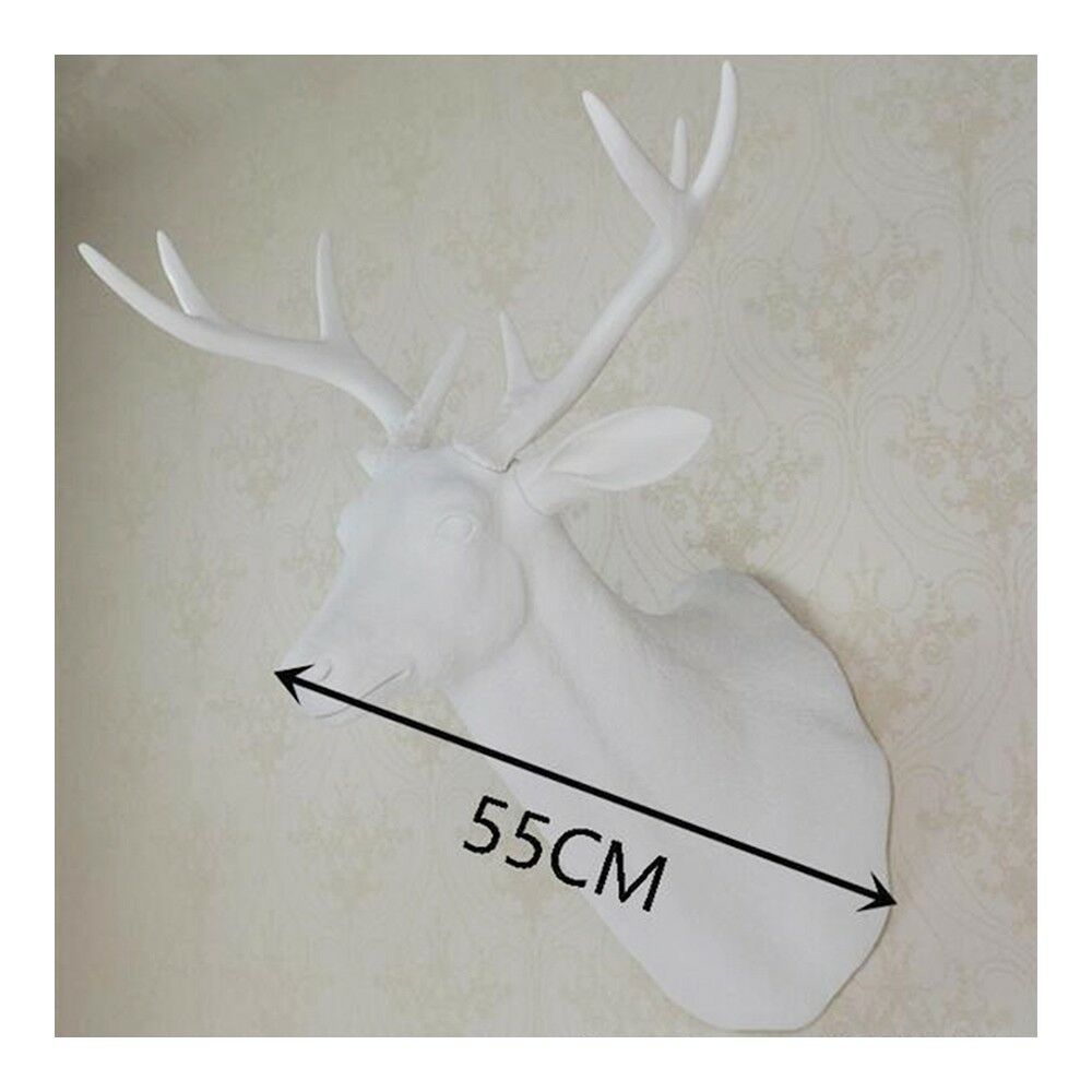 Large Size Plastic Deer Head Wall Hanging Decoration white