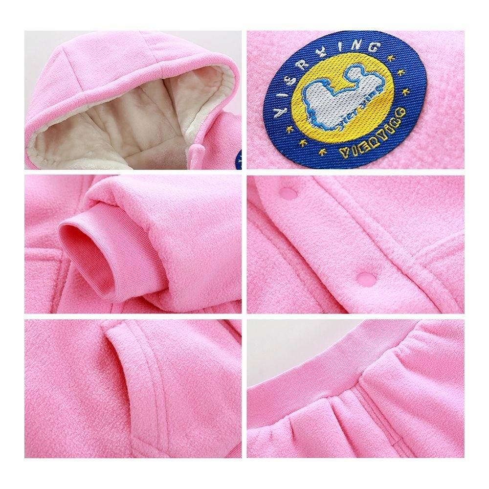 Infant Baby Boy Girl Warm Thick Cotton Coat Suit red 66cm