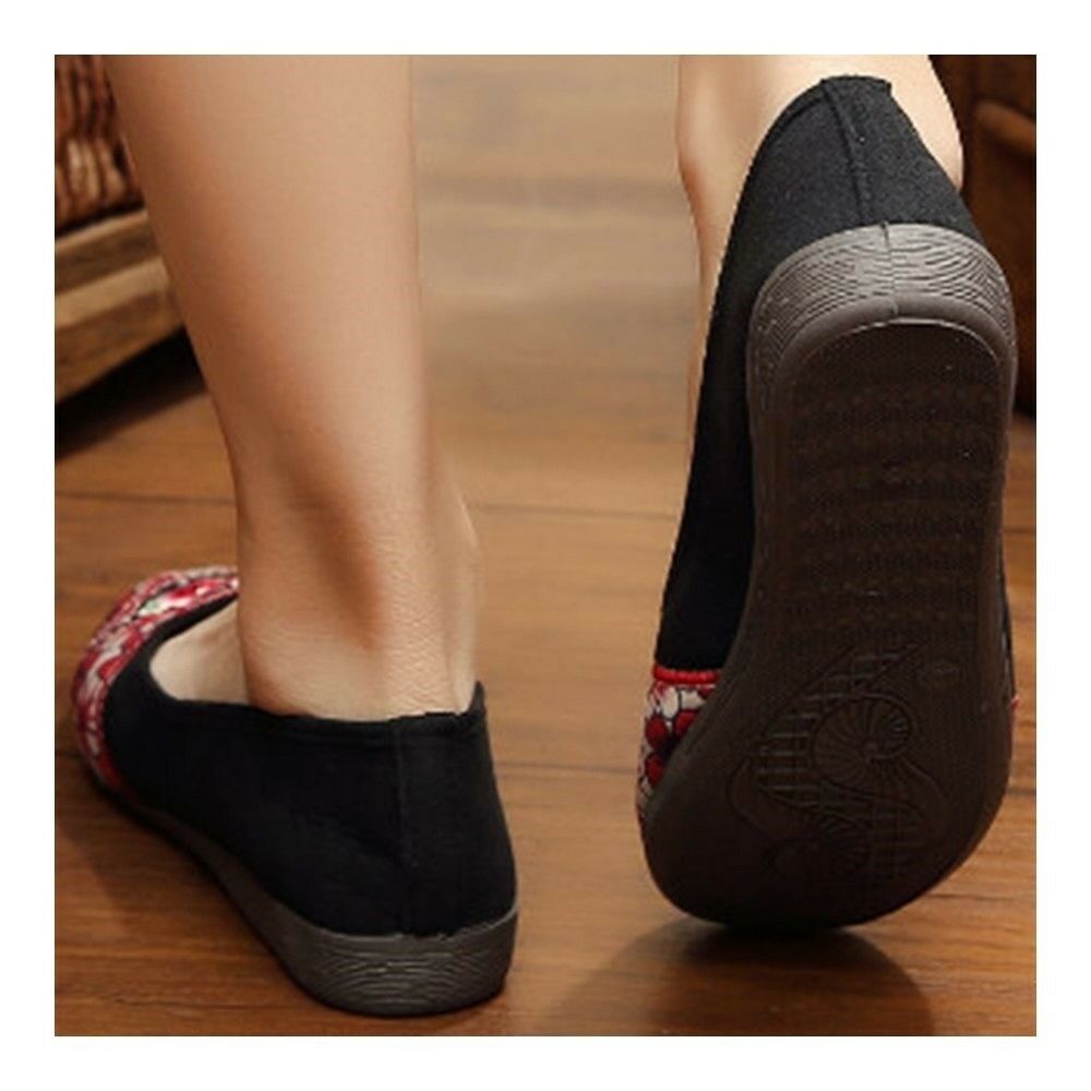 Old Beijing Cloth Shoes Casual National Style Splicing   blue