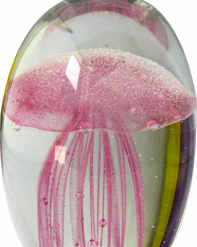 Jellyfish Paperweight Glow in the Dark WITH LED BASE Multicolor Jellyfish Pink