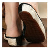 Old Beijing Cloth Embroidered Shoes Flax Sandals Slippers  black