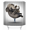 1.8x1.8m Waterproof Shower Curtain Polyester Fabric Bathroom 12 hooks Elephant