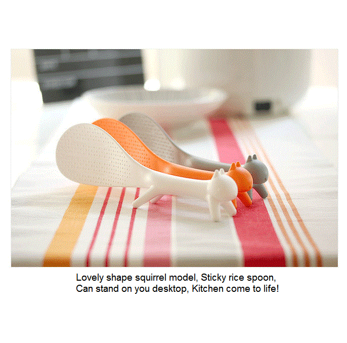 Japan and South Koreashape plastic spoon can handle squirrel vertical spoon