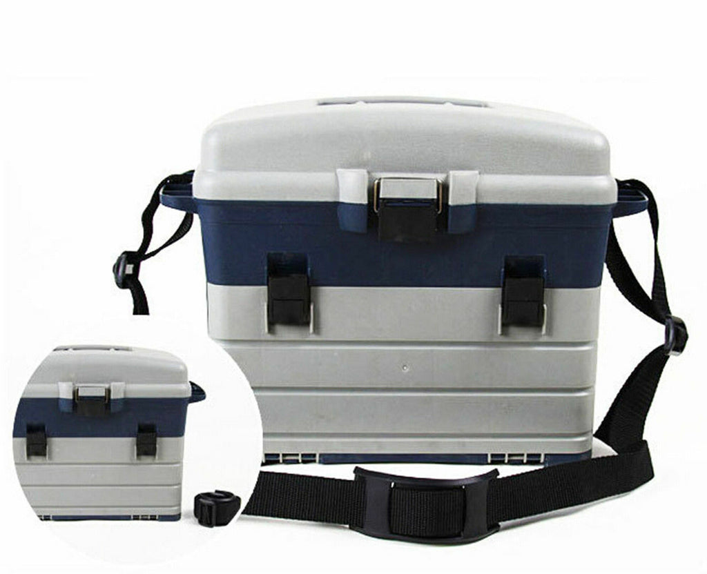 3 Drawer Fishing Tackle Box with Removable Trays with Random Colour