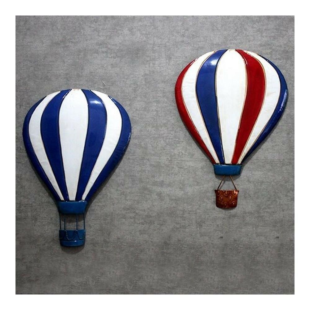 Iron Baloon Wall Hanging Decoration America Village   blue+white
