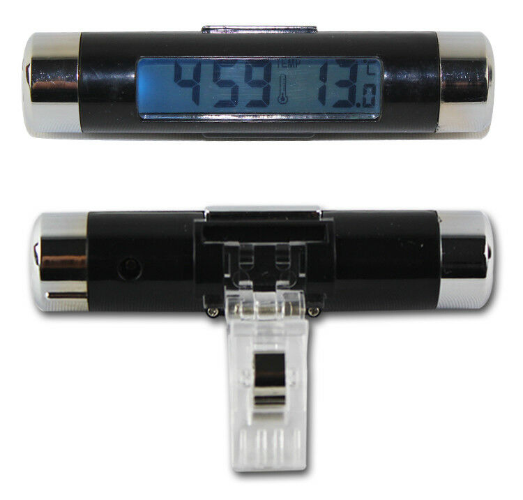 LCD Display Thermometer Car Electronic Clock Type Of Air Outlet Clamp Electronic