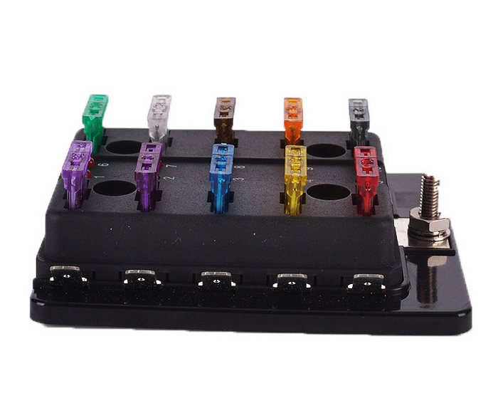 100A 10 Way LED indicates Blade Fuse Box Block Holder Standard ATO LED Indicator