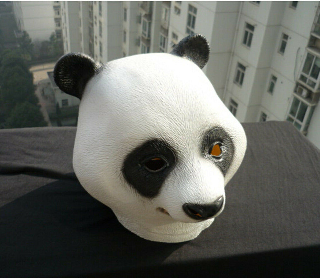 Panda Head Mask Rubber Latex Animal Costume Full head Mask Halloween Costume Fan