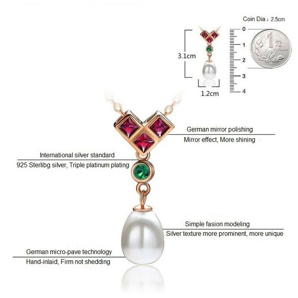 Necklace Artificial Diamond and Pearl Necklace Set GREEN