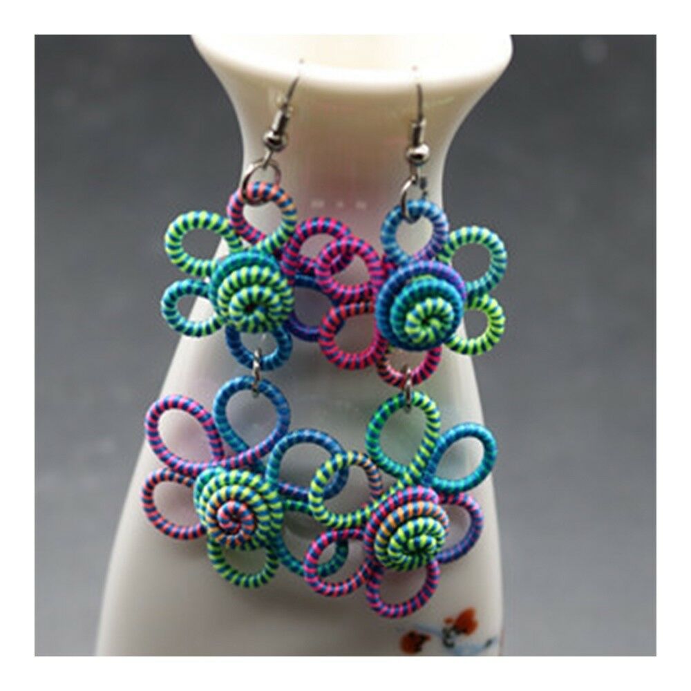 Cloth Style Long Earrings Creative Long Costume Circles   02