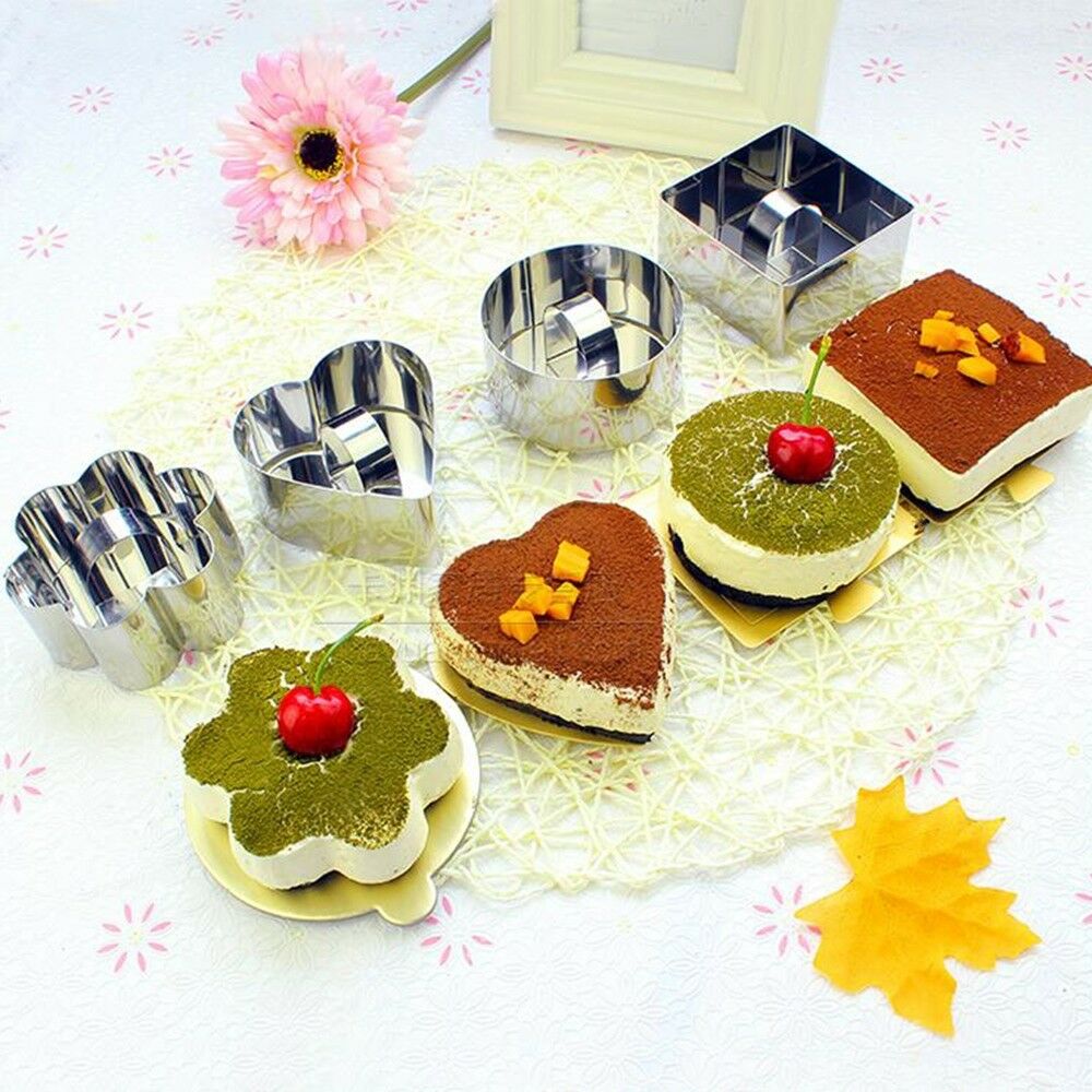 Kitchen Stainless Steel Mousse Cake Mould Baking Tool with Cake Mat flower