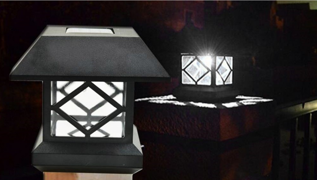 LED Solar Outdoor Light Post Cap Garden Fence