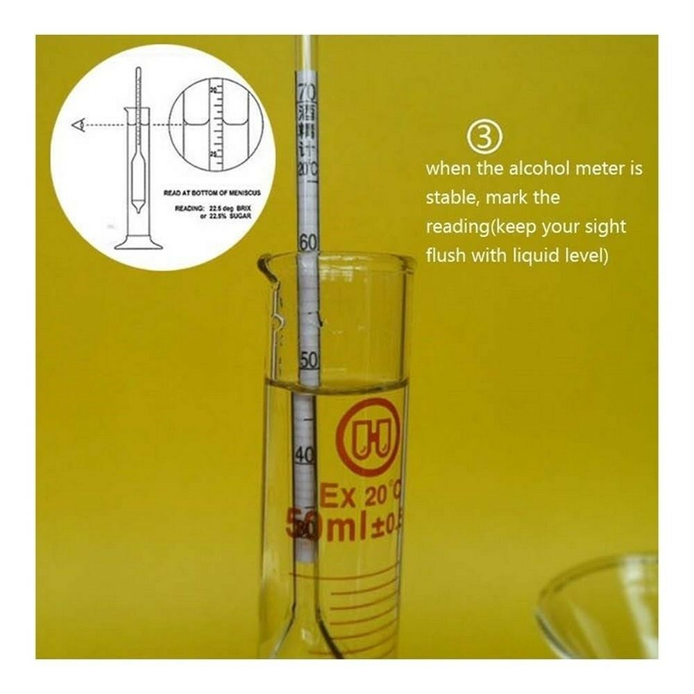 3pcs set Alcohol Meter Measuring Instrument Vinometer Thermometer